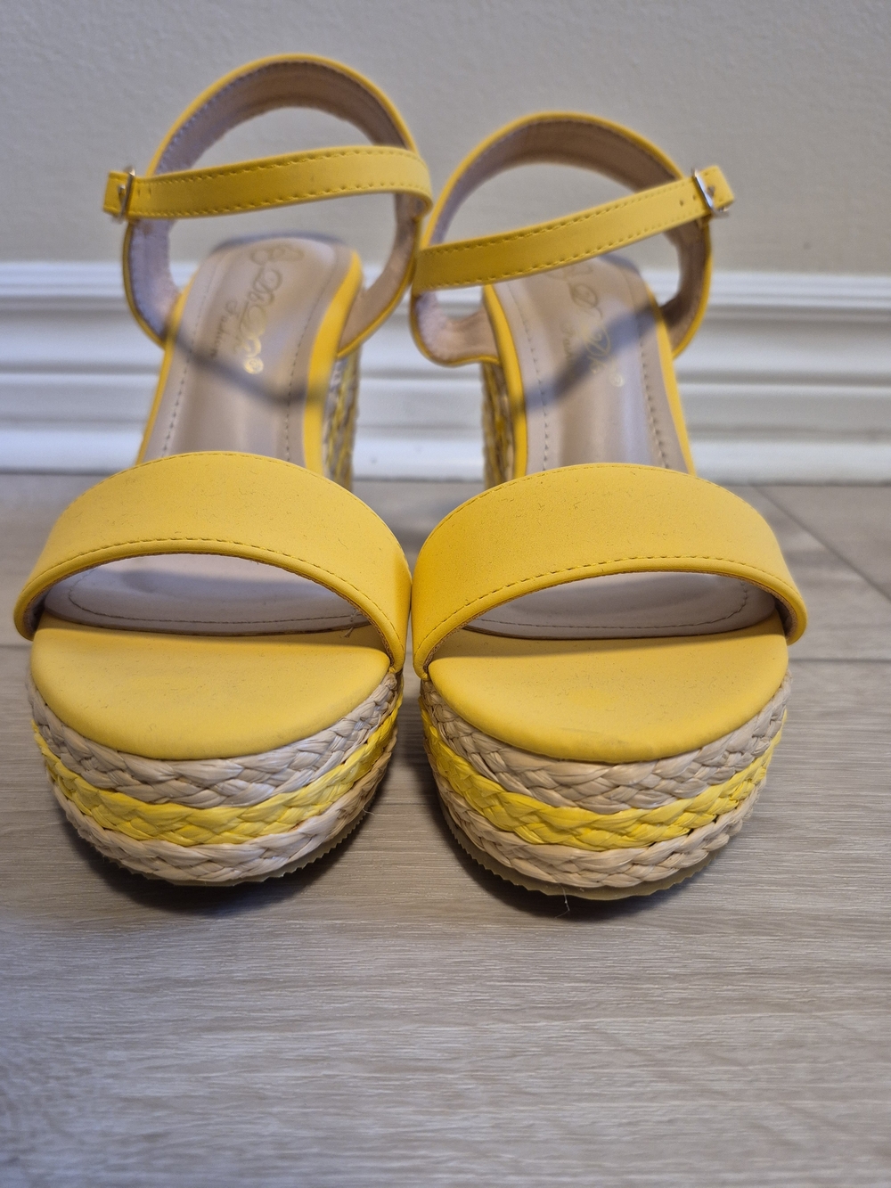 Yellow Women’s Platform Espadrille Sandals - Unbranded